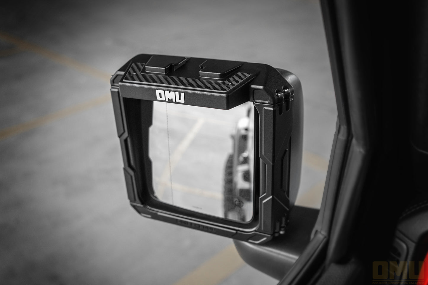 OMU Genesis Series Aluminum Rearview Mirror Rain Shield Frame For Jeep Wrangler JL JT